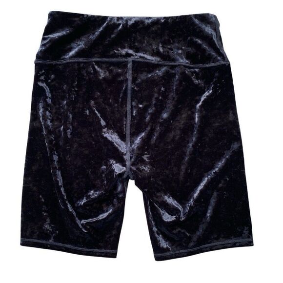 Good American Crushing It Black Velvet Bike Shorts Size 3 Large ** Read Listing - Picture 2 of 5